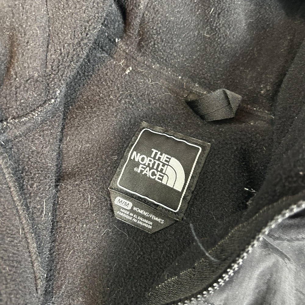The North Face Jacket Womens Medium Black Fleece Hooded Full Zip Overlay Panels - Picture 3 of 7